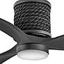 60" Hinkley Marin Matte Black Damp Rated LED Smart Ceiling Fan in scene
