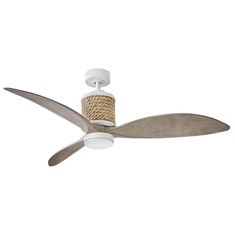 Image 1 60" Hinkley Marin Matte White LED Smart Ceiling Fan with Wall Control