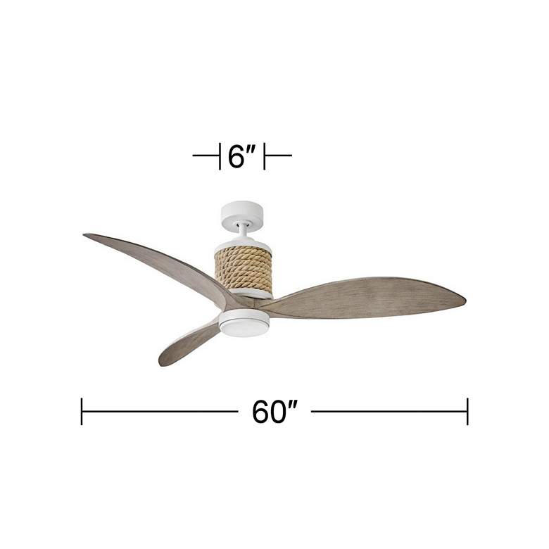 Image 2 60" Hinkley Marin Matte White LED Smart Ceiling Fan with Wall Control more views