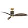 60" Hinkley Merrick LED Damp Brass Driftwood 3-Blade Smart Ceiling Fan
