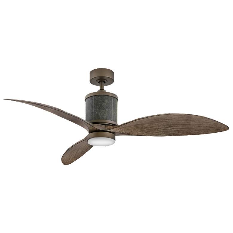 Image 1 60" Hinkley Merrick LED Damp Outdoor Bronze Driftwood Smart Fan