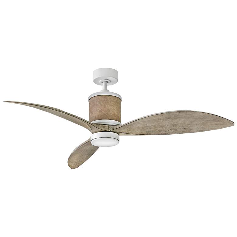 Image 1 60" Hinkley Merrick White-Weathered Wood Smart Outdoor LED Ceiling Fan