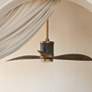 60" Hinkley Merrick White-Weathered Wood Smart Outdoor LED Ceiling Fan in scene