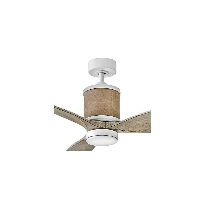 Image 2 60" Hinkley Merrick White-Weathered Wood Smart Outdoor LED Ceiling Fan more views