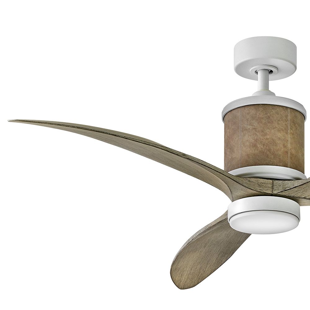 60" Hinkley Merrick White-Weathered Wood Smart Outdoor LED Ceiling Fan