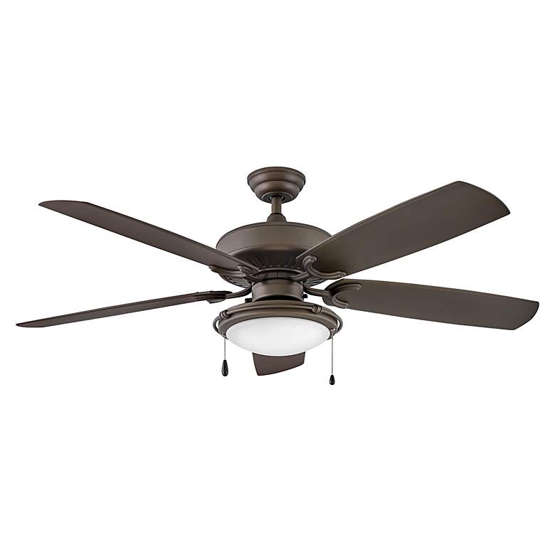 Image 5 60" Hinkley Oasis Bronze 5-Blade Ceiling Fan with Pull Chain more views