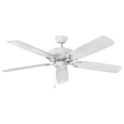 60&quot; Hinkley Oasis Chalk White Ceiling Fan with Pull Chain
