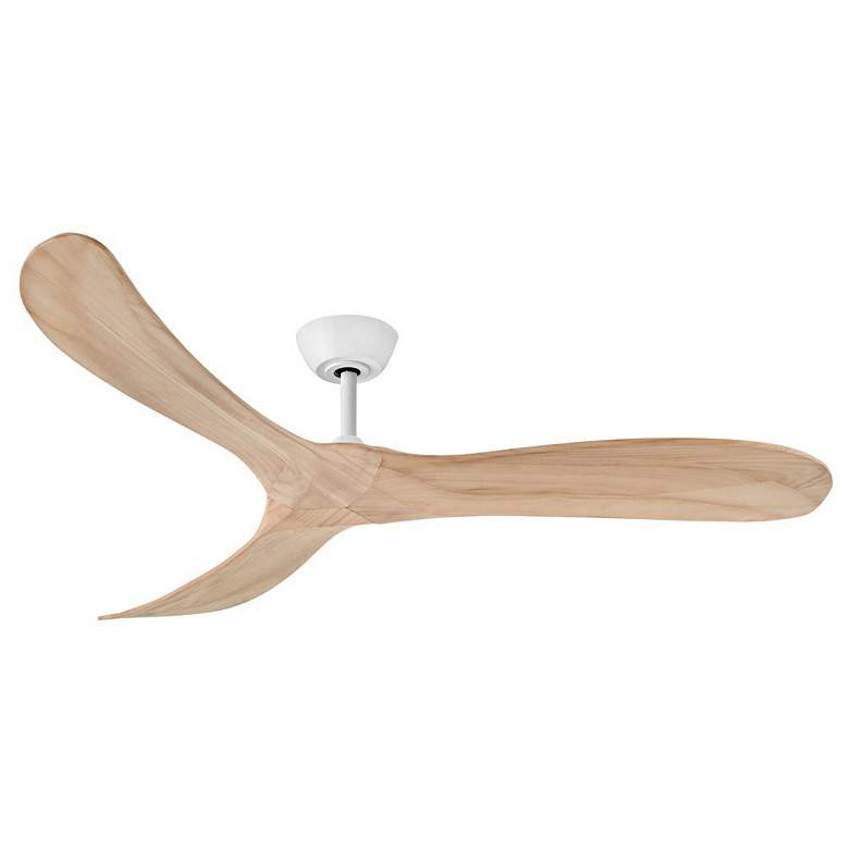 Image 1 60" Hinkley Swell Matte White 3-Blade Damp Rated Smart Ceiling Fan