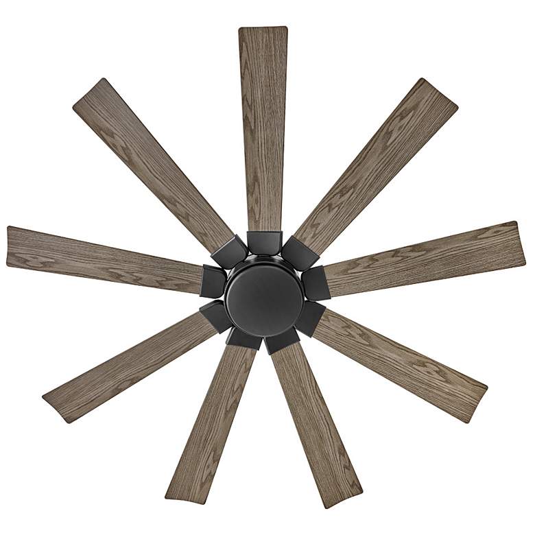 Image 5 60 inch Hinkley Turbine LED Wet Rated 9-Blade Black Driftwood Smart Fan more views