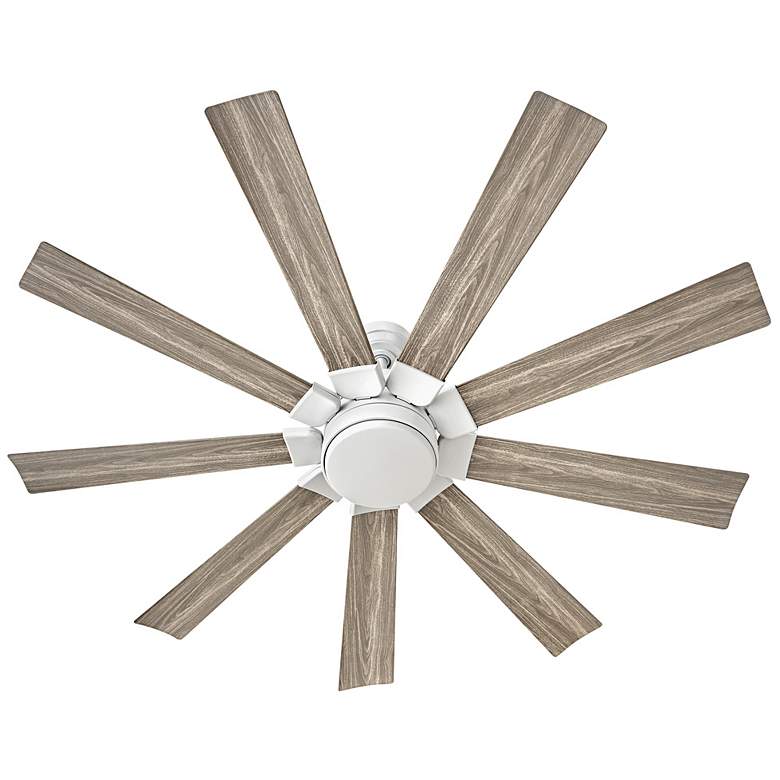 Image 3 60" Hinkley Turbine LED Wet Rated 9-Blade White Rustic Wood Smart Fan more views