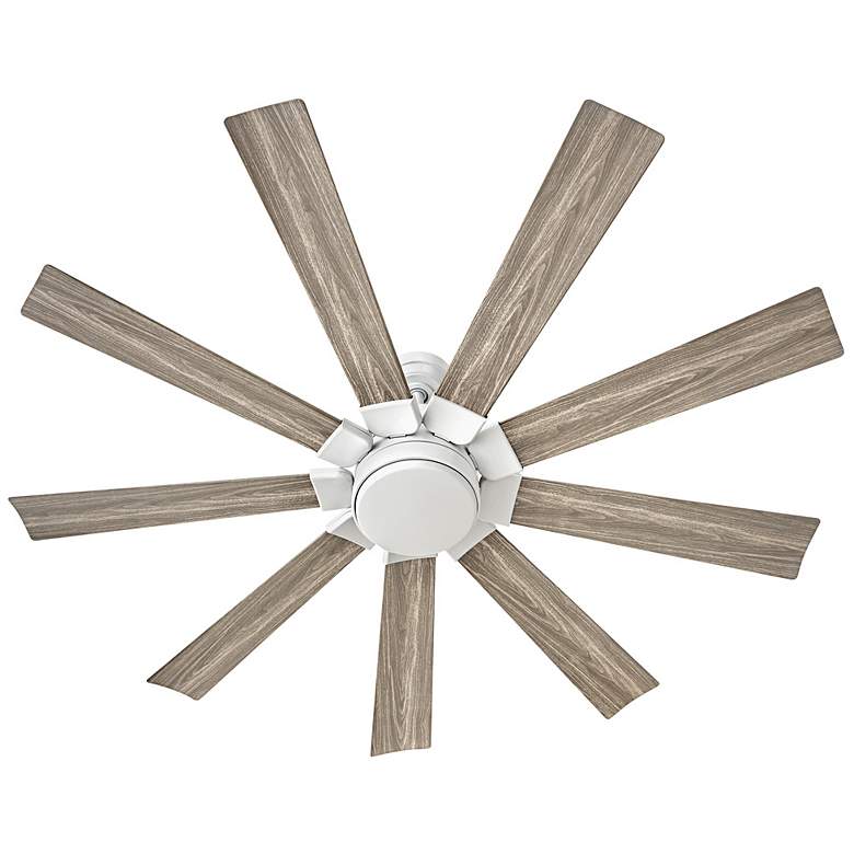 Image 4 60" Hinkley Turbine LED Wet Rated 9-Blade White Rustic Wood Smart Fan more views