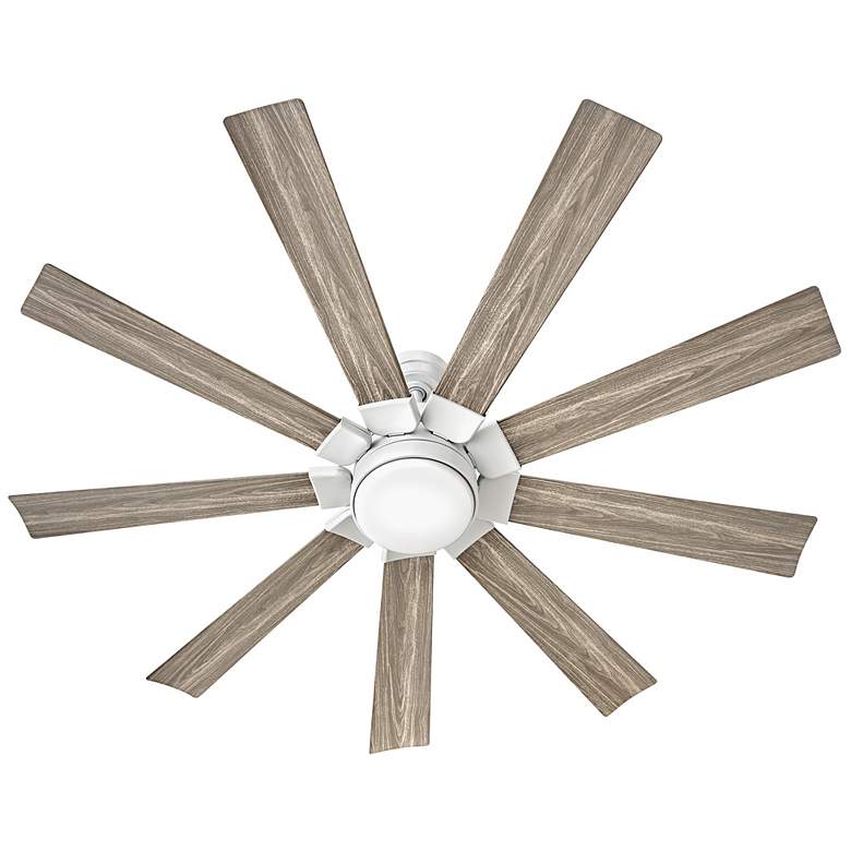 Image 4 60 inch Hinkley Turbine LED Wet Rated 9-Blade White Rustic Wood Smart Fan more views