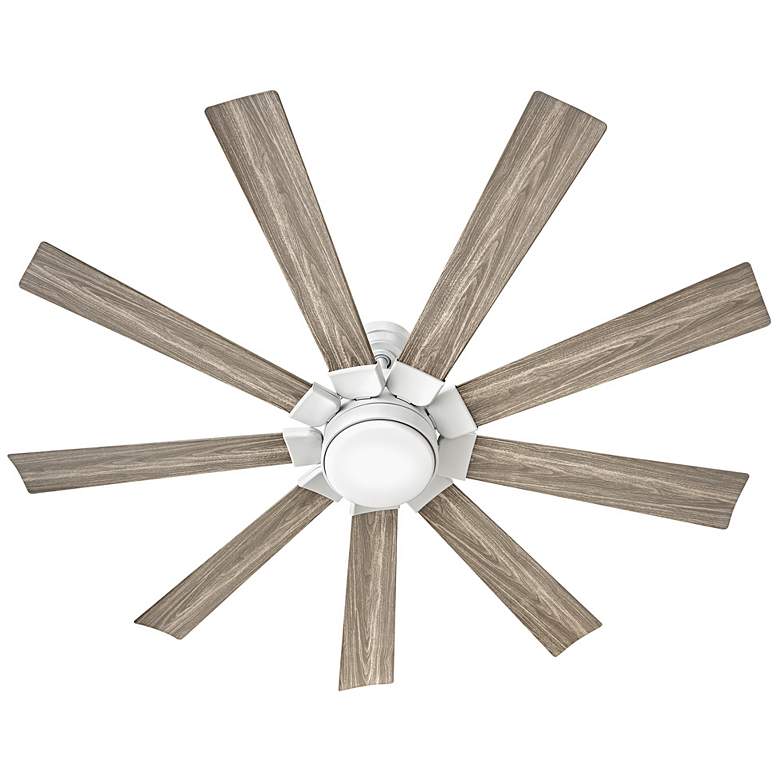 Image 5 60" Hinkley Turbine LED Wet Rated 9-Blade White Rustic Wood Smart Fan more views