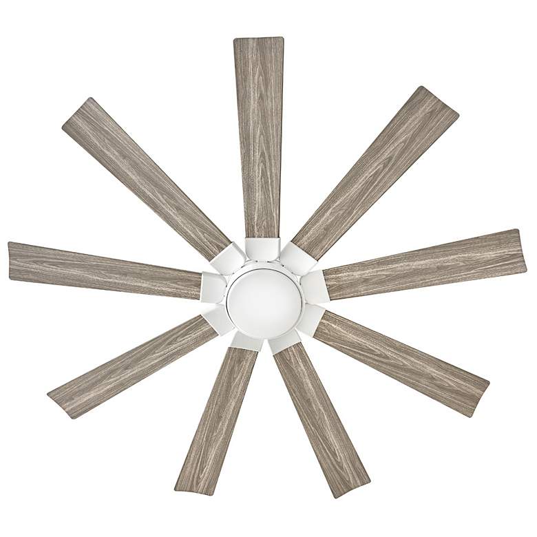 Image 5 60 inch Hinkley Turbine LED Wet Rated 9-Blade White Rustic Wood Smart Fan more views