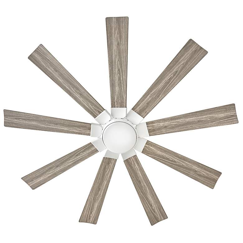 Image 6 60" Hinkley Turbine LED Wet Rated 9-Blade White Rustic Wood Smart Fan more views