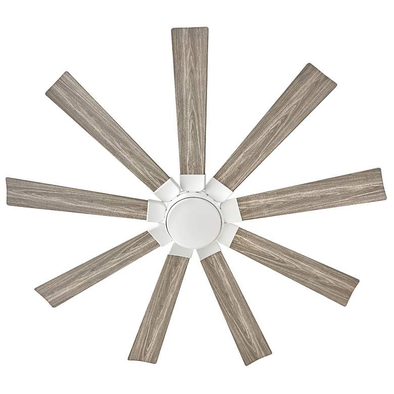 Image 6 60" Hinkley Turbine LED Wet Rated 9-Blade White Rustic Wood Smart Fan more views