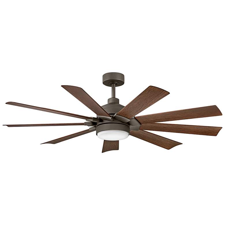 Image 1 60 inch Hinkley Turbine LED Wet Rated Bronze Walnut 9-Blade Smart Fan