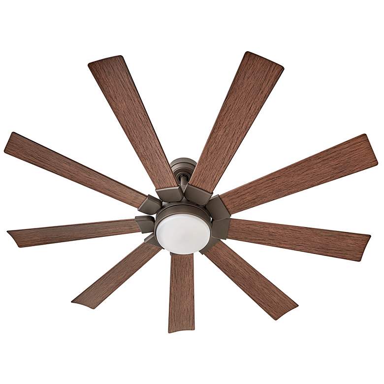 Image 5 60" Hinkley Turbine LED Wet Rated Bronze Walnut 9-Blade Smart Fan more views