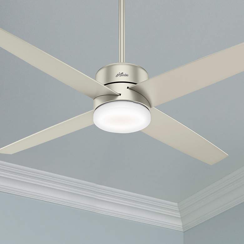 Image 1 60 inch Hunter Advocate Matte Nickel LED Ceiling Fan with Remote