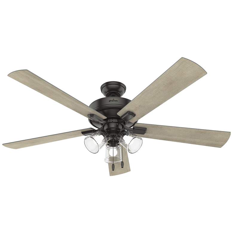 Image 1 60" Hunter Crestfield Noble Bronze LED Ceiling Fan with Pull Chain