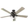 60" Hunter Crestfield Noble Bronze LED Ceiling Fan with Pull Chain