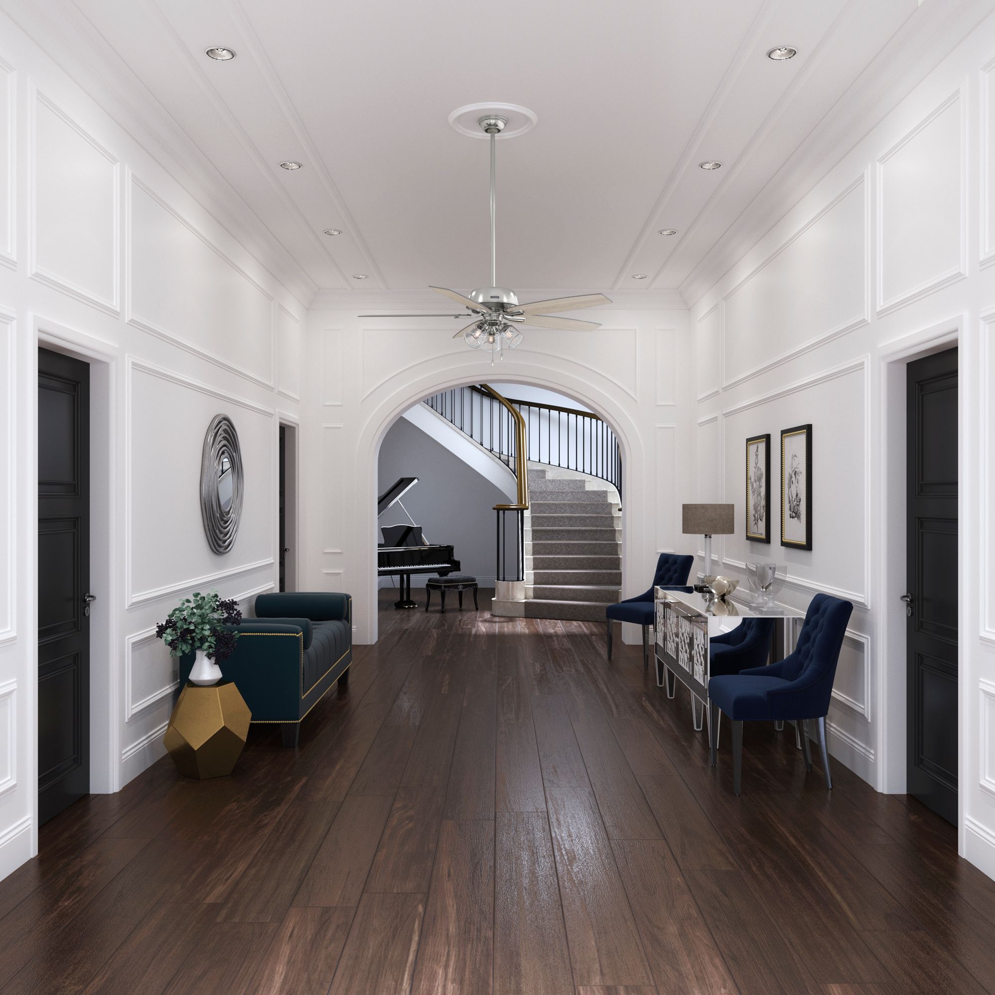 Image 3 60" Hunter Dondra Brushed Nickel LED Ceiling Fan more views