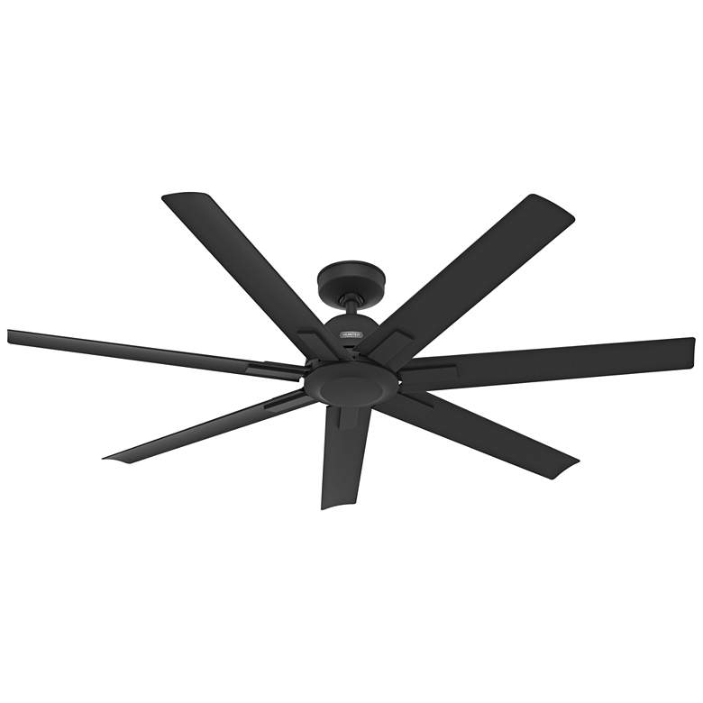 Image 2 60" Hunter Downtown Matte Black Damp Ceiling Fan with Wall Control