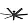 60" Hunter Downtown Matte Black Damp Ceiling Fan with Wall Control