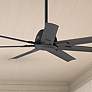 1_60" Hunter Downtown Matte Black Damp Ceiling Fan with Wall Control