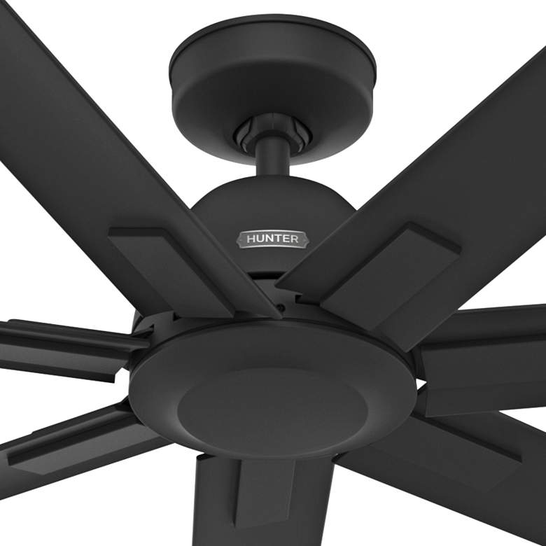 Image 3 60" Hunter Downtown Matte Black Damp Ceiling Fan with Wall Control more views