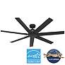 3_60" Hunter Downtown Matte Black Damp Ceiling Fan with Wall Control more views