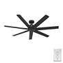 4_60" Hunter Downtown Matte Black Damp Ceiling Fan with Wall Control more views
