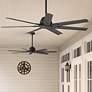 6_60" Hunter Downtown Matte Black Damp Ceiling Fan with Wall Control more views