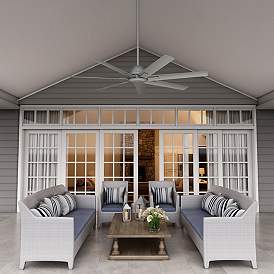Image5 of 60" Hunter Downtown Matte Silver Damp Ceiling Fan with Wall Control more views