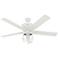 60" Hunter Grantham Fresh White Ceiling Fan with LED Light Kit
