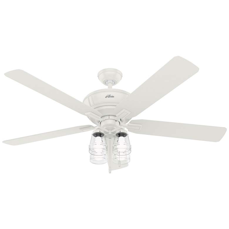 Image 1 60" Hunter Grantham Fresh White Ceiling Fan with LED Light Kit