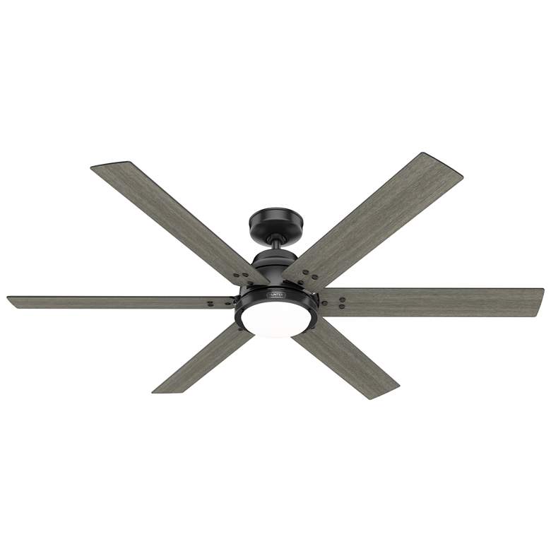 Image 1 60" Hunter Gravity Matte Black LED Smart Ceiling Fan
