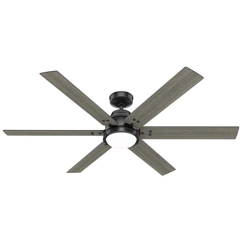 Image 1 60 inch Hunter Gravity Matte Black LED Smart Ceiling Fan