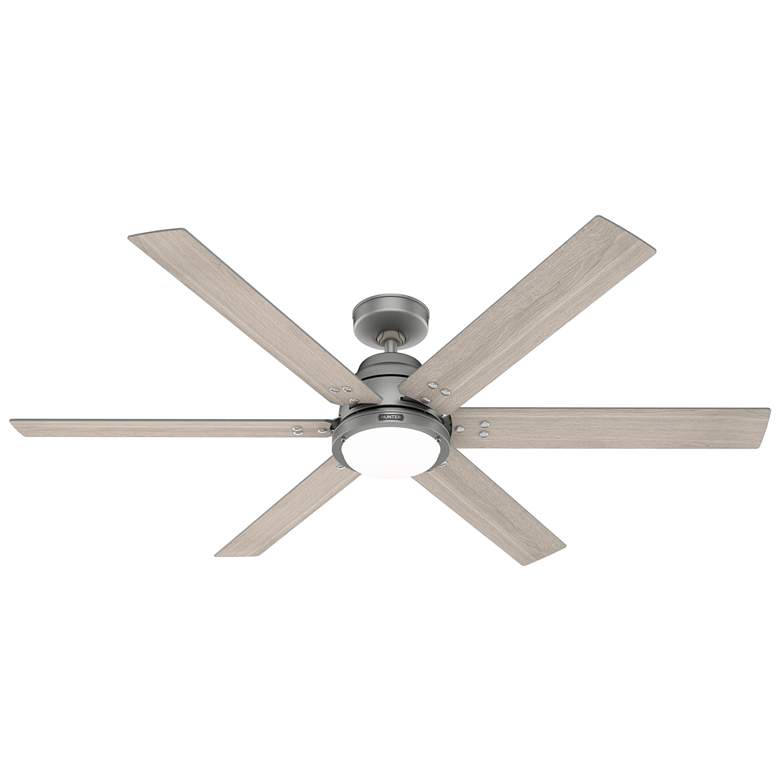 Image 1 60" Hunter Gravity Matte Silver LED Smart Ceiling Fan