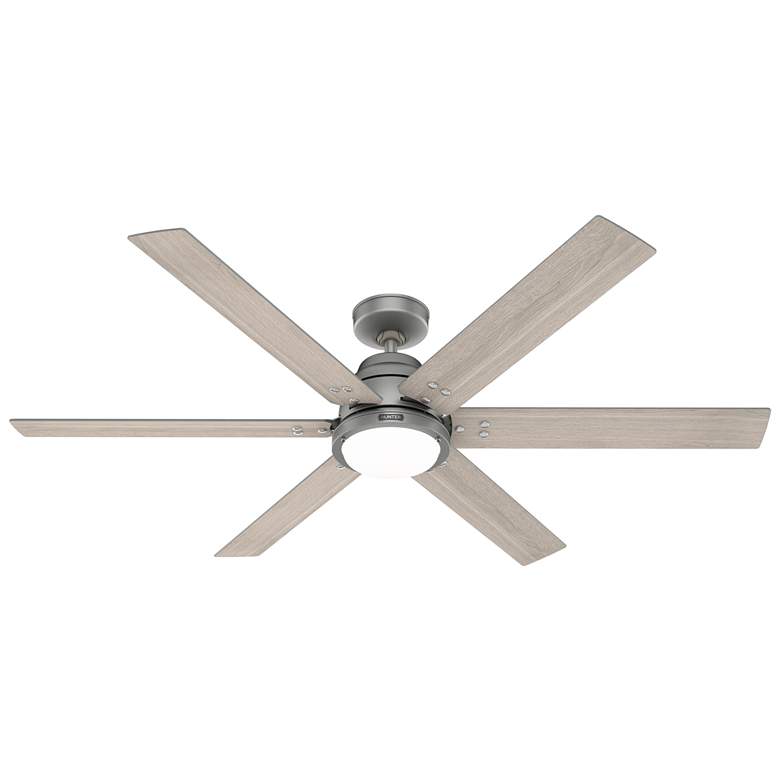 Image 1 60 inch Hunter Gravity Matte Silver LED Smart Ceiling Fan