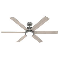 60" Hunter Gravity Matte Silver LED Smart Ceiling Fan