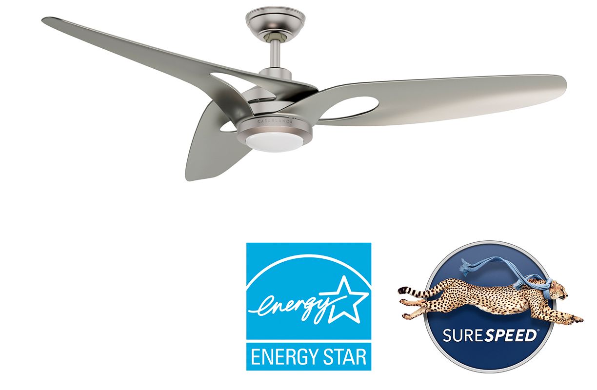 Image 3 60" Hunter Inez Brushed Nickel LED Ceiling Fan more views