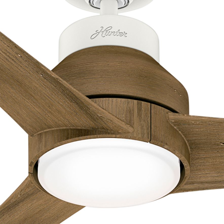 60" Hunter Lakemont Matte White LED Damp Rated Ceiling Fan with Remote