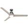 60" Hunter Lakemont Silver and Oak Damp Rated LED Fan with Remote