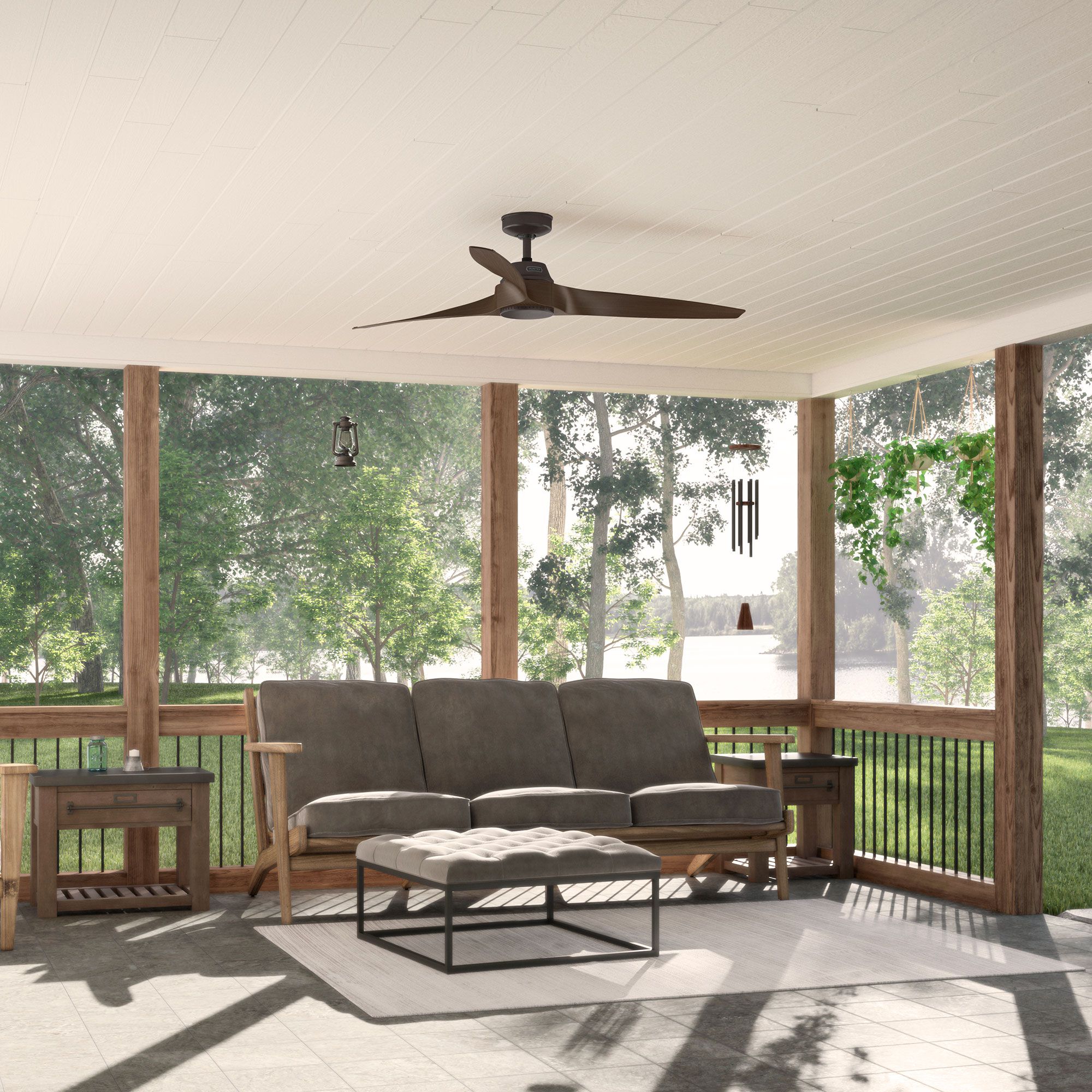 60" Hunter Mosley Premier Bronze and Cocoa Ceiling Fan