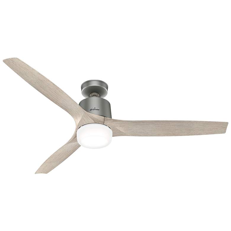 Image 1 60" Hunter Neuron LED Matte Silver Chocolate Ceiling Fan with Remote