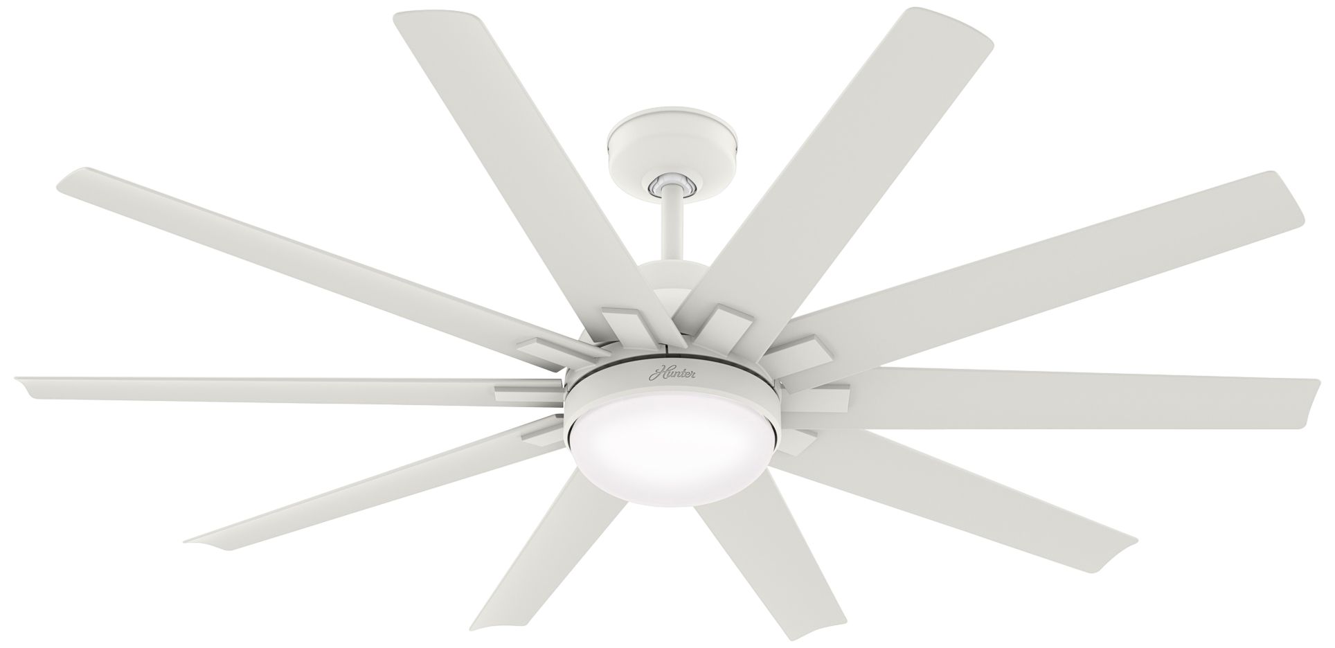 Image 2 60" Hunter Overton White Damp Rated Ceiling Fan with Wall Control