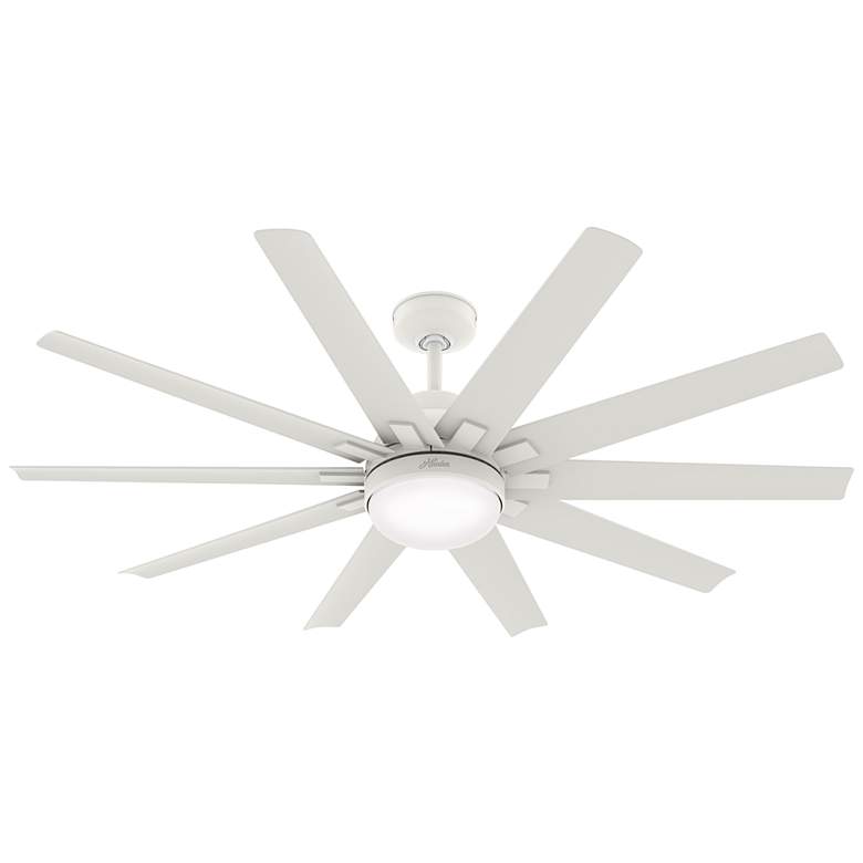 Image 2 60 inch Hunter Overton White Damp Rated Ceiling Fan with Wall Control