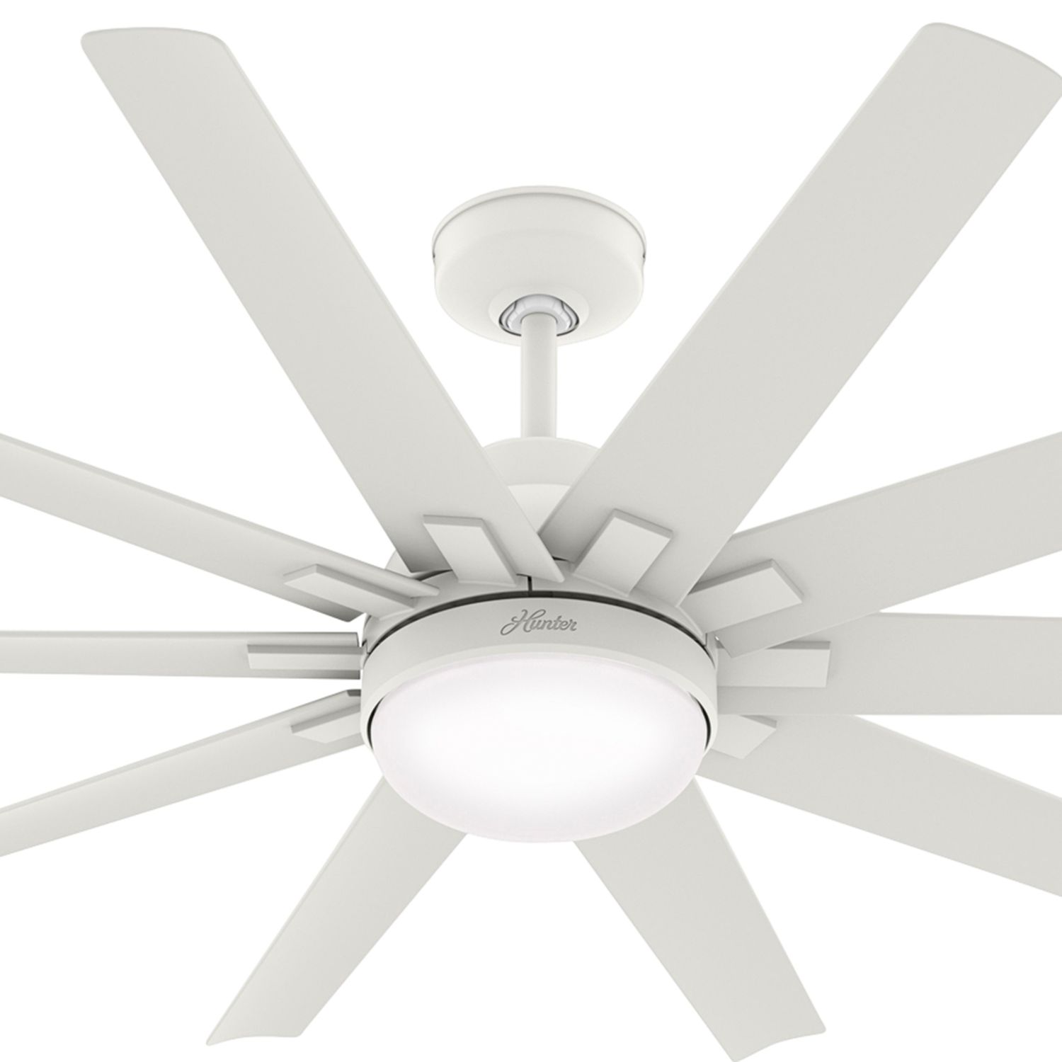 Image 3 60" Hunter Overton White Damp Rated Ceiling Fan with Wall Control more views