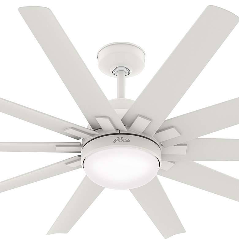 Image 3 60 inch Hunter Overton White Damp Rated Ceiling Fan with Wall Control more views